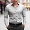 Mens Long Sleeve Solid Slim Fit Casual Business Formal Dress Shirt