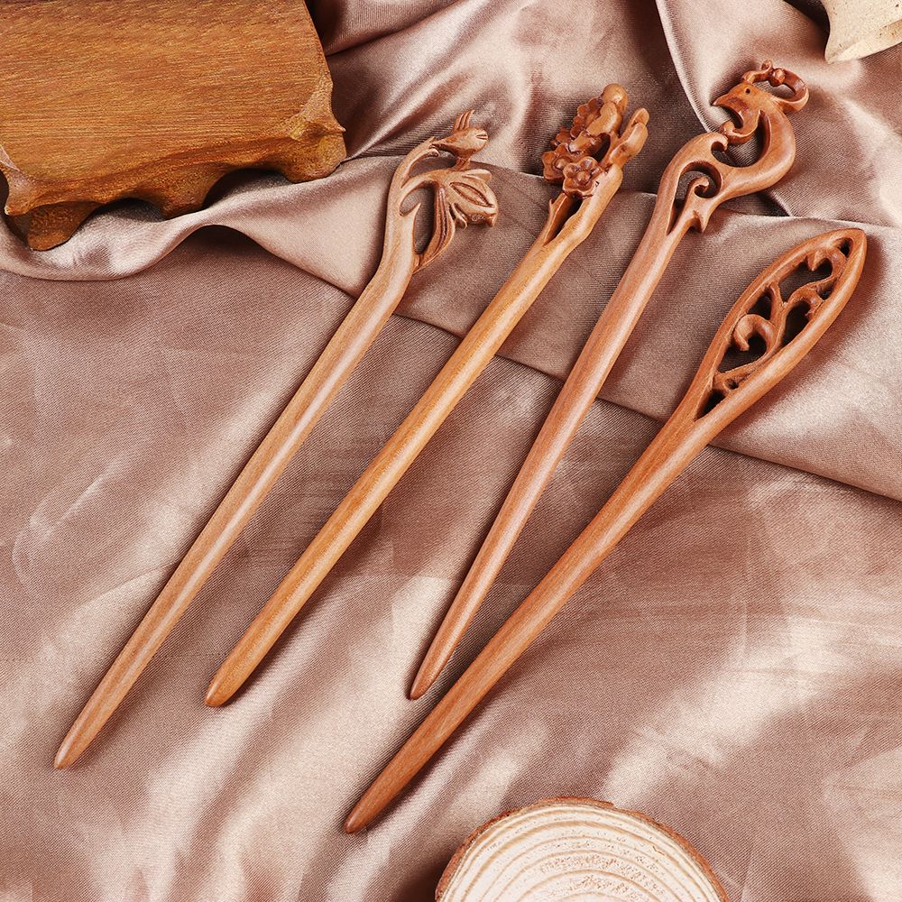 Fashion Carved Handmade Peachwood Styling Tools Chopstick Hair Stick Hair Accessories Hairpin