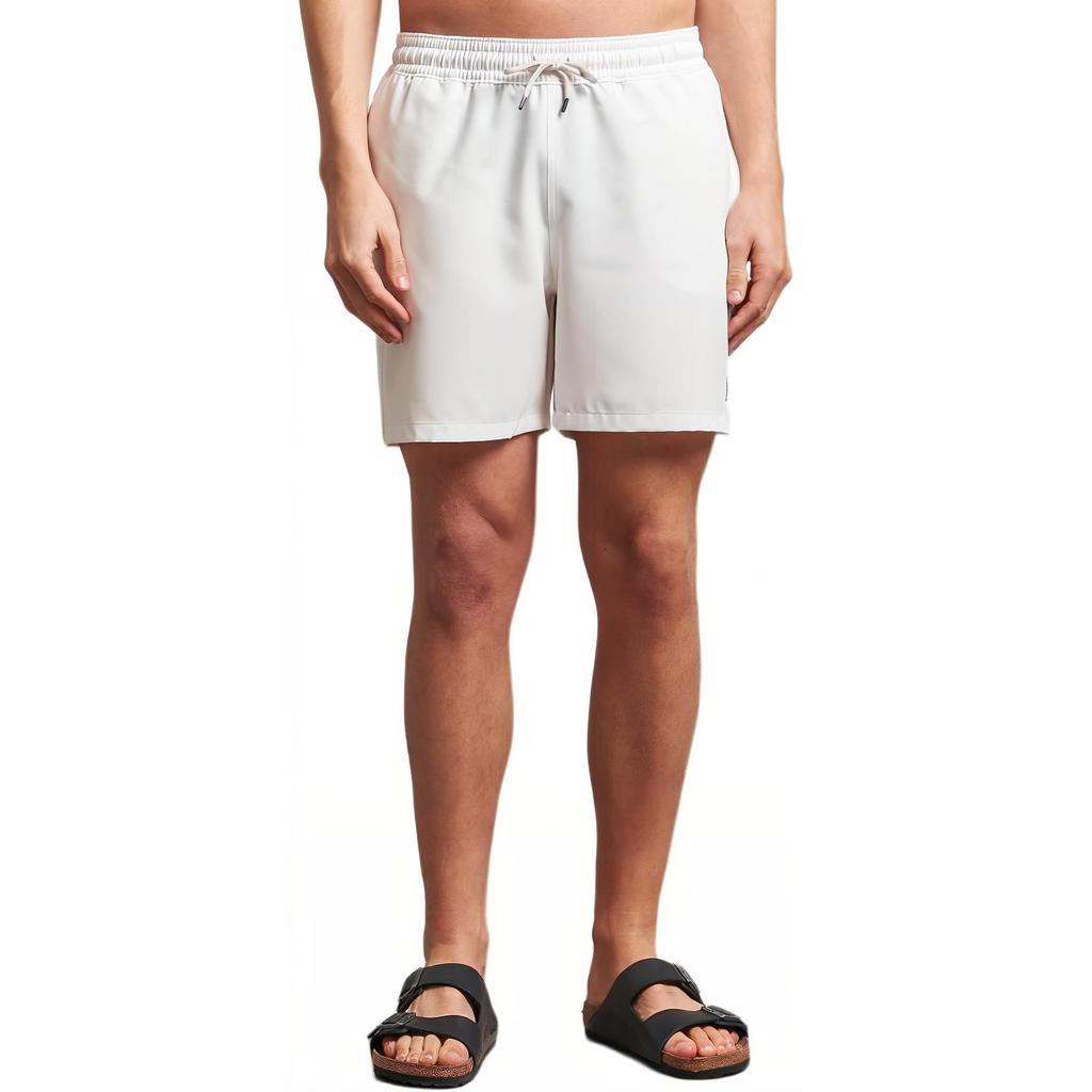 Polo Ralph Lauren Gładkie Sznurowane Trzyczwarte Szorty Plażowe Męskie Szorty Białe 710957782-014