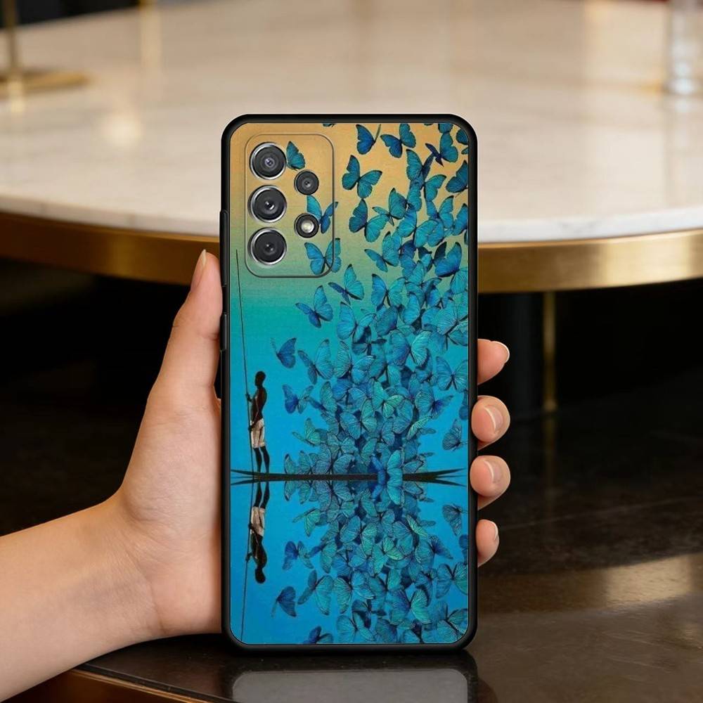 S-Surreal F-Figure A-Art Phone Case For Samsung Galaxy A73,A72,A71,A70,A53,A52,A51,Soft Silicone Black Cover