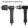 90 Degree Right Angle Electric Drill Corner Tool Aluminum Alloy Turning Tool Iron Chuck Adapter Narrow Space Drilling 0.8-10mm