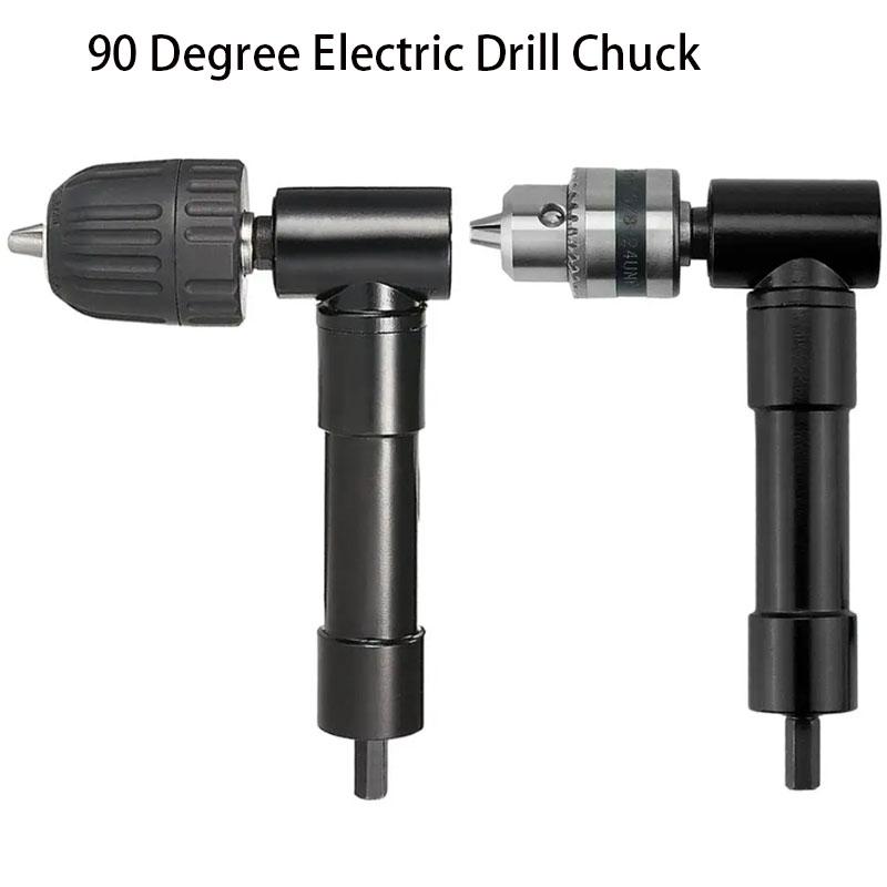 90 Degree Right Angle Electric Drill Corner Tool Aluminum Alloy Turning Tool Iron Chuck Adapter Narrow Space Drilling 0.8-10mm