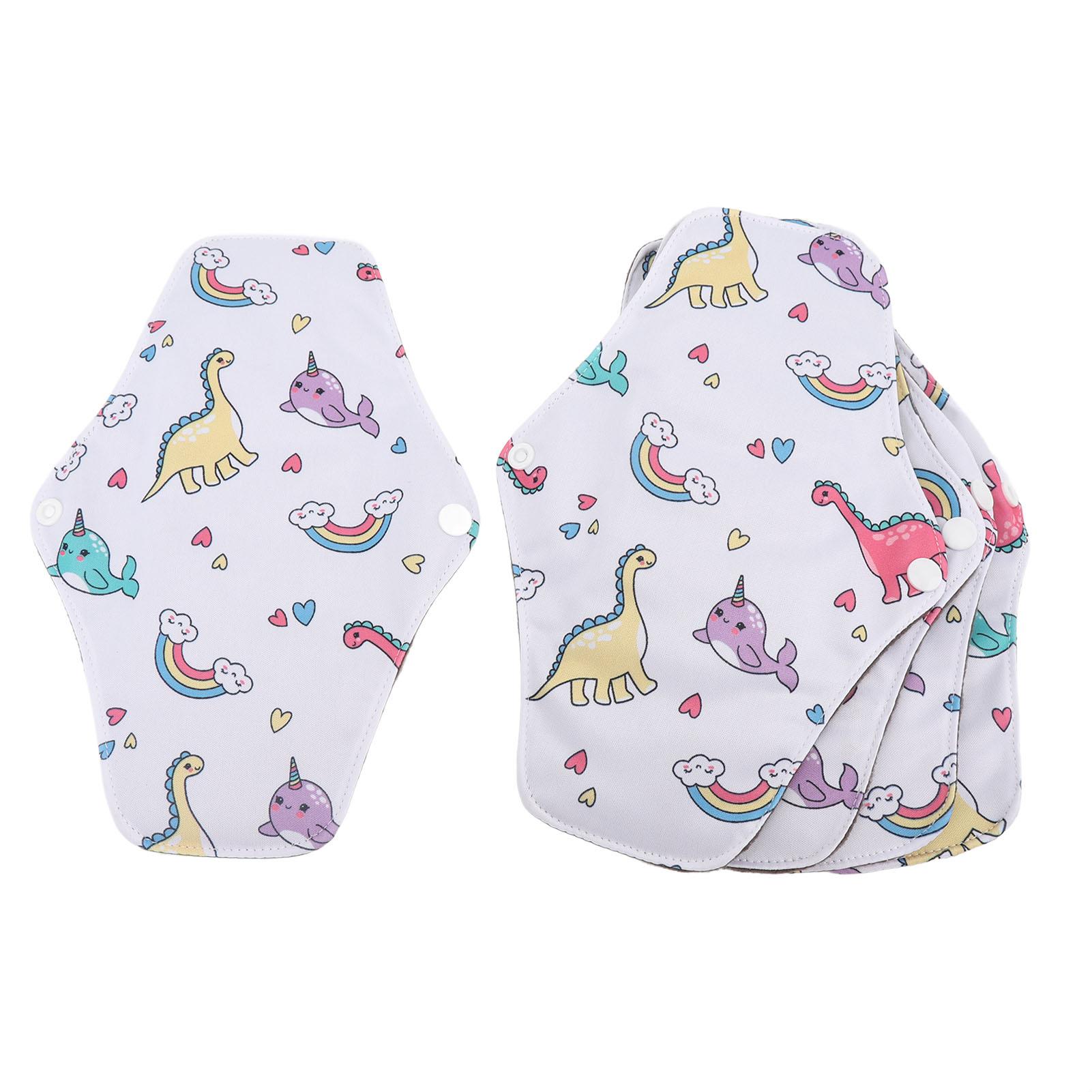 

5 шт. M Моющиеся гигиенические прокладки без сращивания с принтом водонепроницаемые многоразовые ежедневные прокладки для ежедневного использования