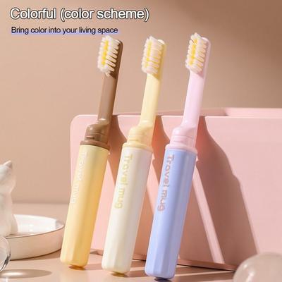 Escova de Dentes Leve com Cerdas Macias Mini Limpeza Bucal Viagem Acampamento Caminhada Suprimentos para Exterior