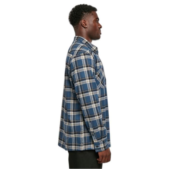Chemise à carreaux Urban Classics Lake - bleu foncé/blanc - M