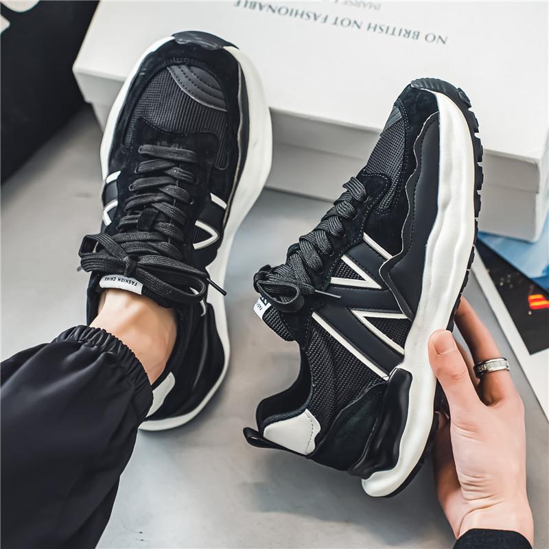 Putian's new breathable sports and leisure spring and autumn Hong Kong style thick-soled summer heightening dad shoes