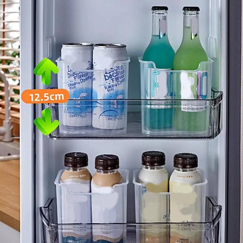 1-10PCS Refrigerator Side Door Organizer Transparent Storage Box for Bottles Condiments Snacks and Kitchen Tidying