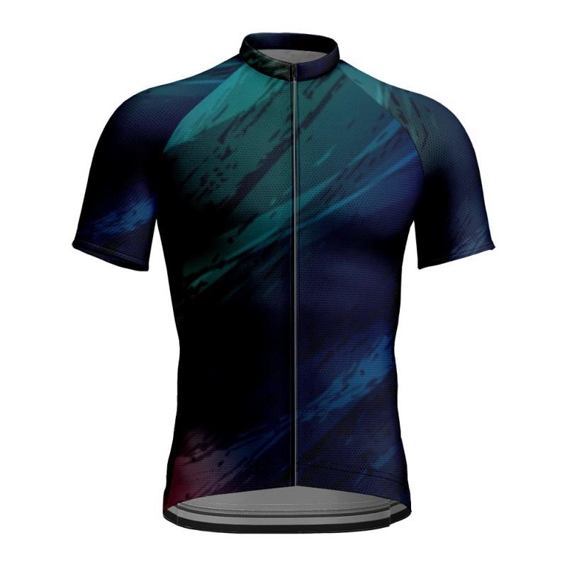 Mens Cycling Jersey Short Sleeve Breathable Quick-Dry Print Bike Shirt Road Riding