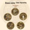 Self-Adhesive Magnetic Five Emperors Coins Wealth Sticker for Doors