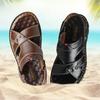 Thick Soled Massage Soled Sandals, Men's Genuine Leather Summer Sandals, Men's Casual Beach Shoes