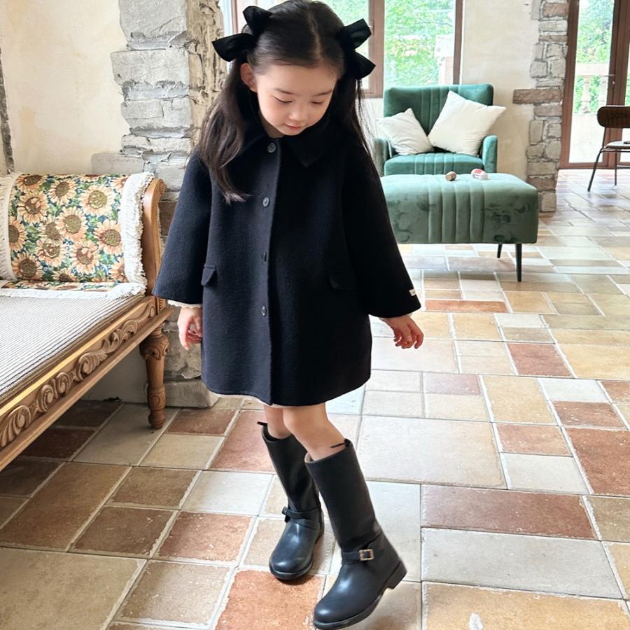 

Детское осеннее двустороннее твидовое пальто для девочек, детская осенняя шерстяная куртка 100 чёрный