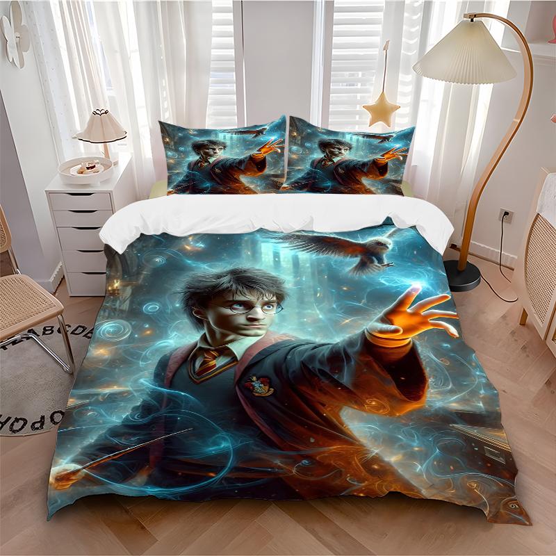 3Pcs Magic Air Bedding Set Soft Fabric Duvet Cover Pillowcases Home Christmas Xmas Halloween Gift 1 Duvet Cover 2 Pillowcase G1303
