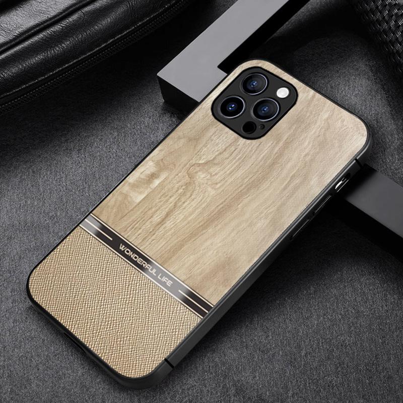 Original Wood Color Drop-Proof Case for Apple XS/XR/13PRO/15/17 with Precise Cutouts