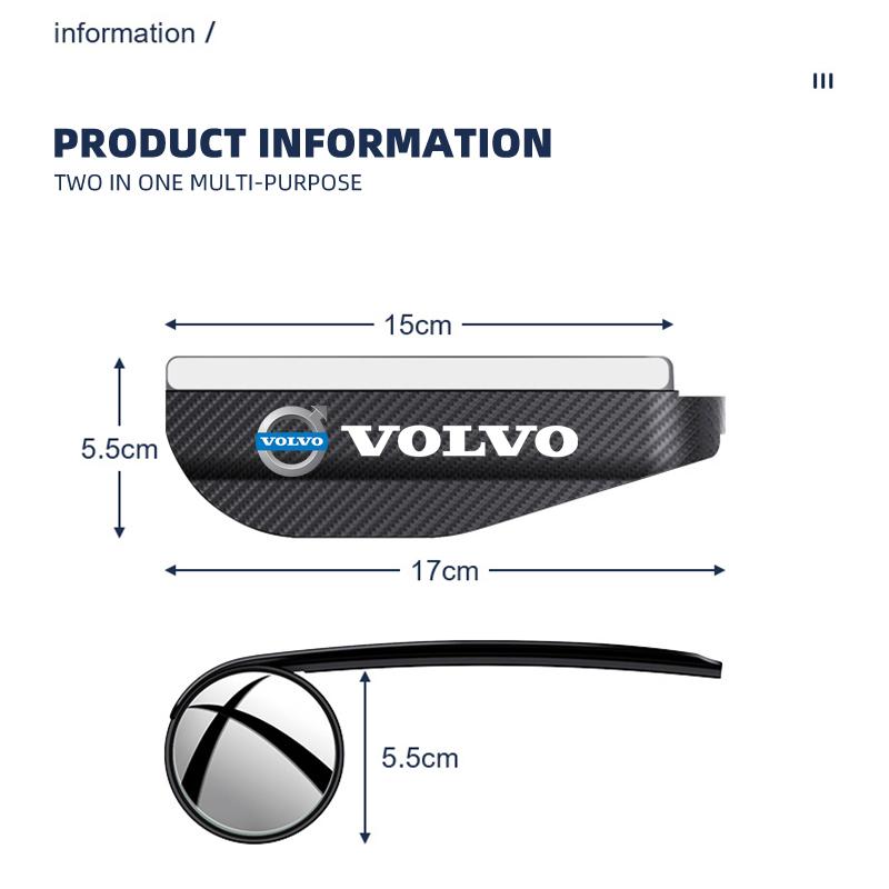 Kohlefaser Auto Rückspiegel Seiten Schnee Sonnenschutz Regenschutz Auto Spiegel Zubehör für Volvo V40 V60 V90 XC40 XC60 XC90 S60 S90
