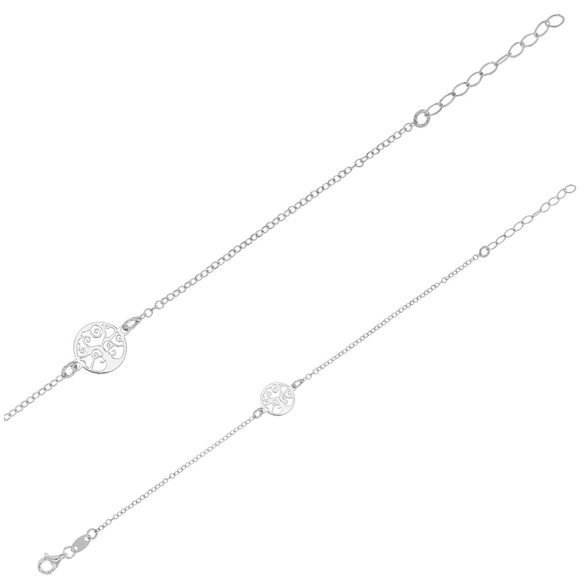 

Les Trésors De Lily [R2843] - Bracelet Argent artisanal Arbre de Vie argenté (rhodié) - 10 mm