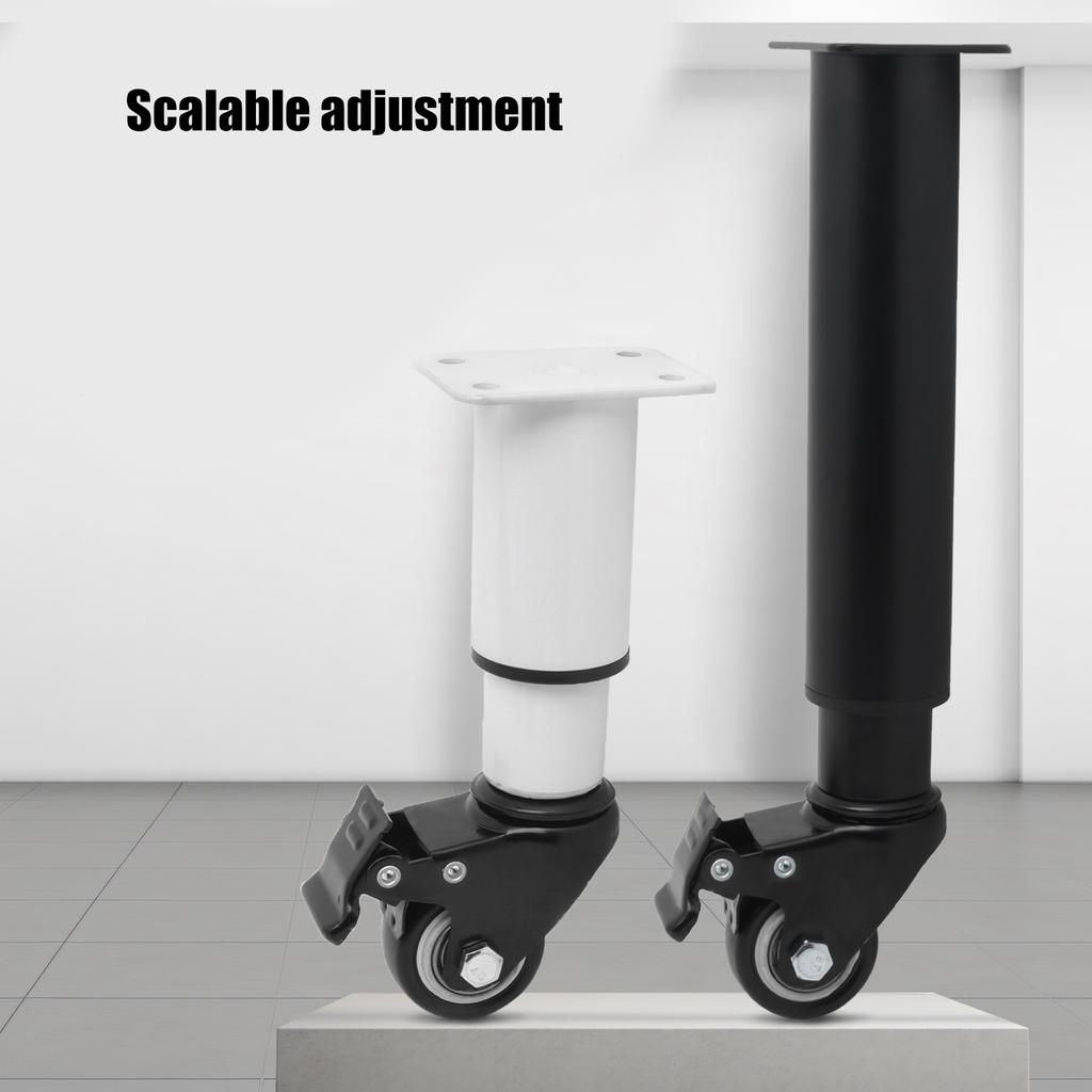 4Pcs Metal Adjustable Furniture Legs with Braked Swivel Casters Table Legs Heavy Duty Replacement Support Legs Enduring