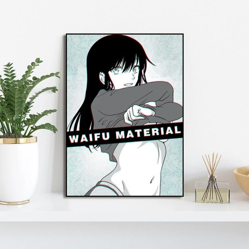 Poster Imprimat Pânză Artă Anime Serie Material Waifu Fată Sexy Acasă pentru Dormitor Perete Decor Modern Pictură Fără Ramă