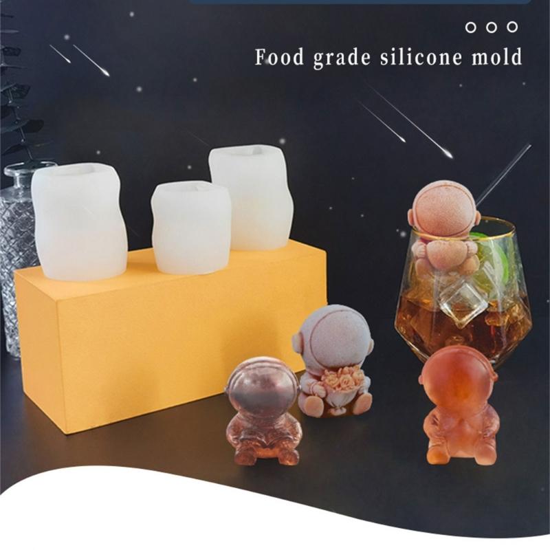 Silicone Astronaut Ice Cubes Tray Popsicles Making Tool for Home Gatherings and Beverage Decorations Drink Accessories