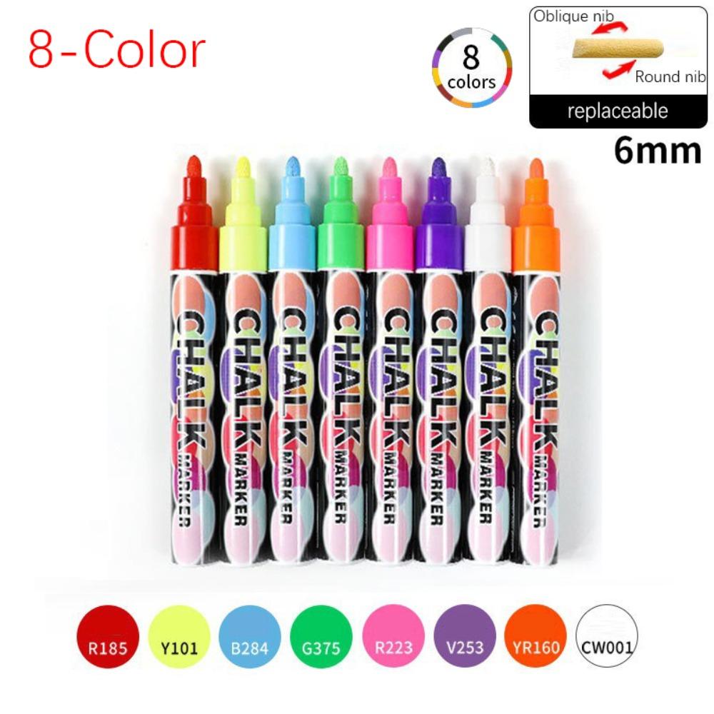 Портативный многоцветный маркер-мелок, стираемый, водорастворимый, беспыльный мел, ручка с клипом, стираемый хайлайтер, для стекла