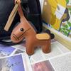 1 Piece Charm Leather Animal Keyfob Cute  Women Men'S Cartoon Horse Keychain Car Keyring Bag Pendant Creative Small Gift