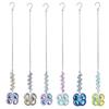 6 Piece Artistic Mineral 4 Leaf Shamrock Hangings White Mineral Wind Chime Upgrades for Attractive Spectrum Displays