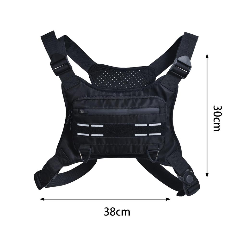 Nylon chest pocket, running backpack, vest, phone and accessory holder,