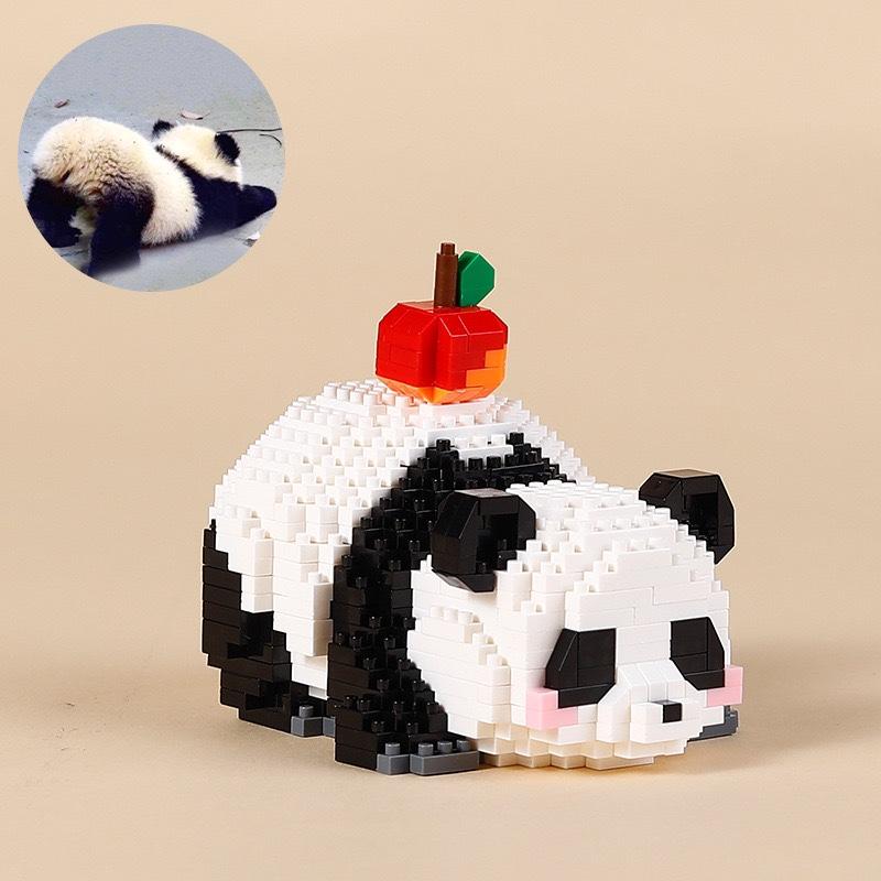 Tier Panda Serie Baustein Figur Niedliches Mikro Modell DIY Diamantsteine Geburtstagsspielzeug für Kinder Jungen Mädchen Geschenke