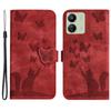 For Xiaomi Redmi 13C 4G/5G/13R 5G/Poco M6 5G/Poco C65 4G Case Cat Butterfly Imprinted Leather Magnetic Clasp Phone Cover