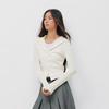 Semir Women's Short Lace Hooded Slim Fit Long Sleeve T-Shirt