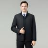 Men's Middle-Aged Business Casual Stand Collar Cotton Padded Jacket - Lightweight, Non-Iron, Warm Autumn/Winter Wear