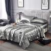 Luxury Summer Ice Silk Air Conditioning Quilt Thin Cooling Blanket Queen Size Bedding Stitch Comforters