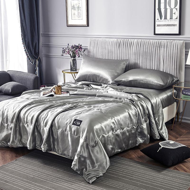 

Роскошное летнее прохладное одеяло из ледяного шелка с кондиционером, одноместное двойное тонкое одеяло, постельное белье, королевский размер, одеяла, стежка 100x150cm