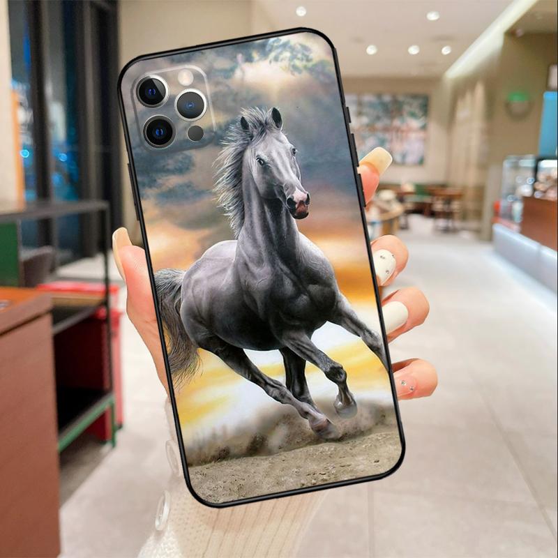 Animal Majestic Painting Horse Phone Case For iPhone 17 16 15 14 13 12 11 Pro Max Mini 16 Plus 16e 17 Air Protective Cover