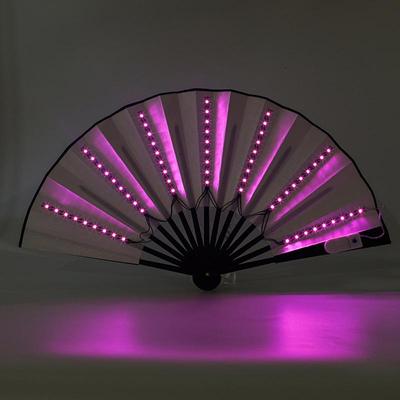 Light Up Folding Hand Fan LED Hand Fan For Dancing Stage Performance Props For Wedding Night Club Folding Fan Led Fan