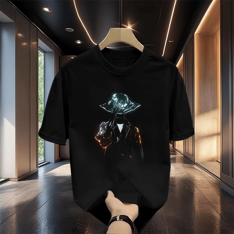 Women Men Cotton T Shirt Round Neck Short Sleeve Print Casual T-shirts