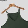 INCERUN Hauts à bretelles pour hommes Décontracté Col en V Sans manches Débardeurs Camisole unis