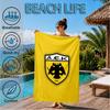 Asciugamano da Spiaggia con Stemma Calcio Aek, Asciugatura Rapida, Facile da Curare, Adatto sia per il Fitness che per le Vacanze al Mare, Essenziale per lo Sport