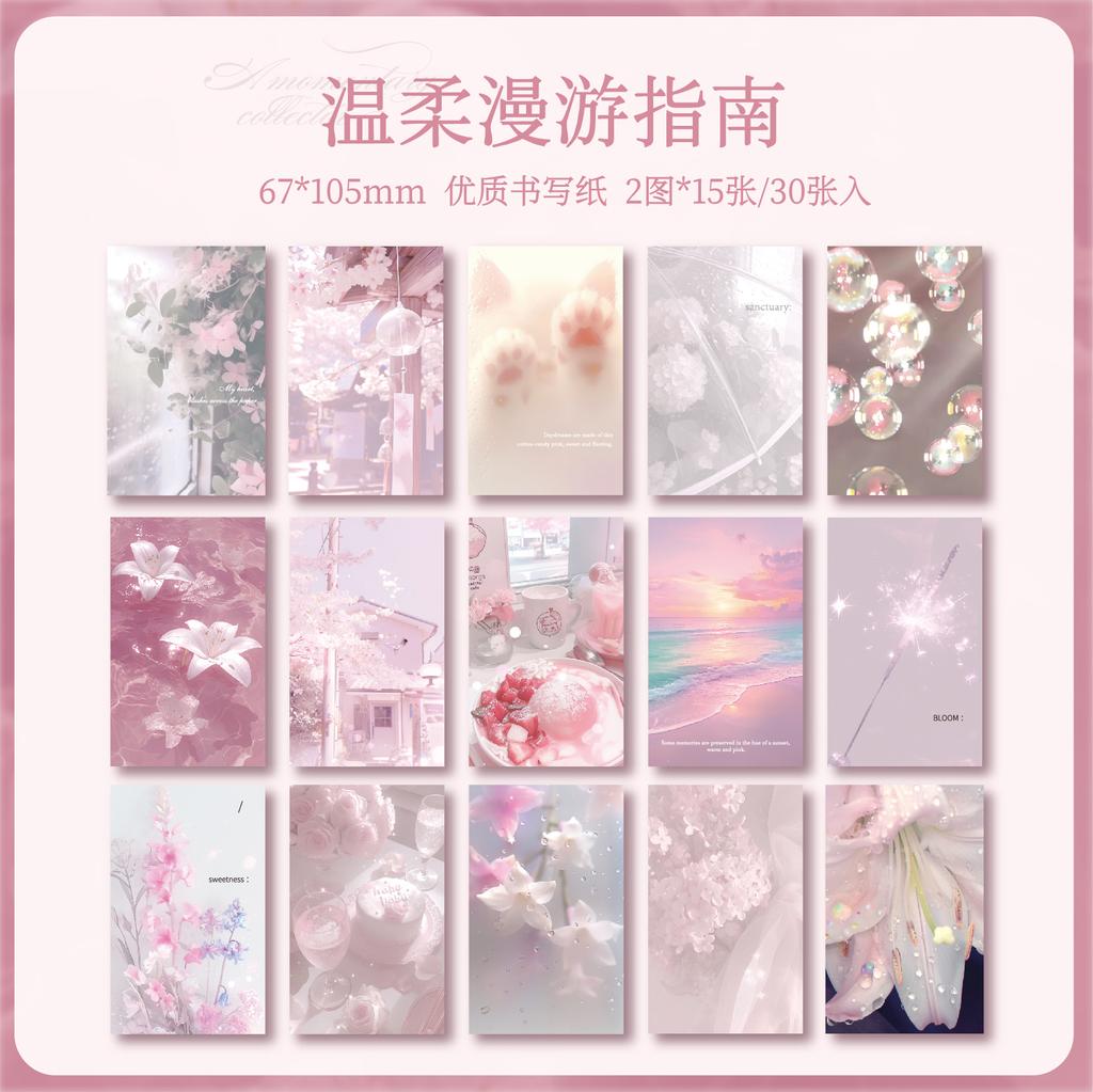 30sheets Instant Collection Series Kawaii Ins Landscape Message Notes DIY Scrapbooking Materials Aesthetic Craft Paper