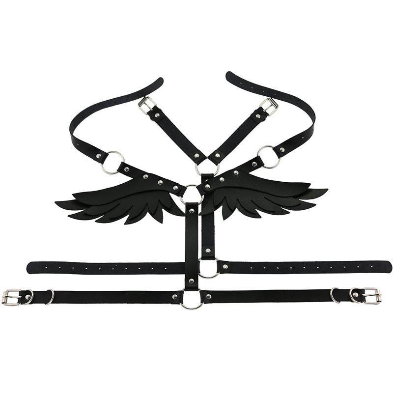 Women Gothic Sexy Leather Angel Body Harness Belt Angel Wings Harness Waist Belt