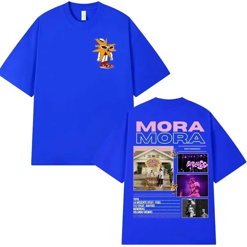 Rapper Mora Microdosis Tour Album 2025 Graphic T Shirt Unisex Hip Hop Fashion Vintage Cotton Short Sleeve Tshirt Unisex Streetwear