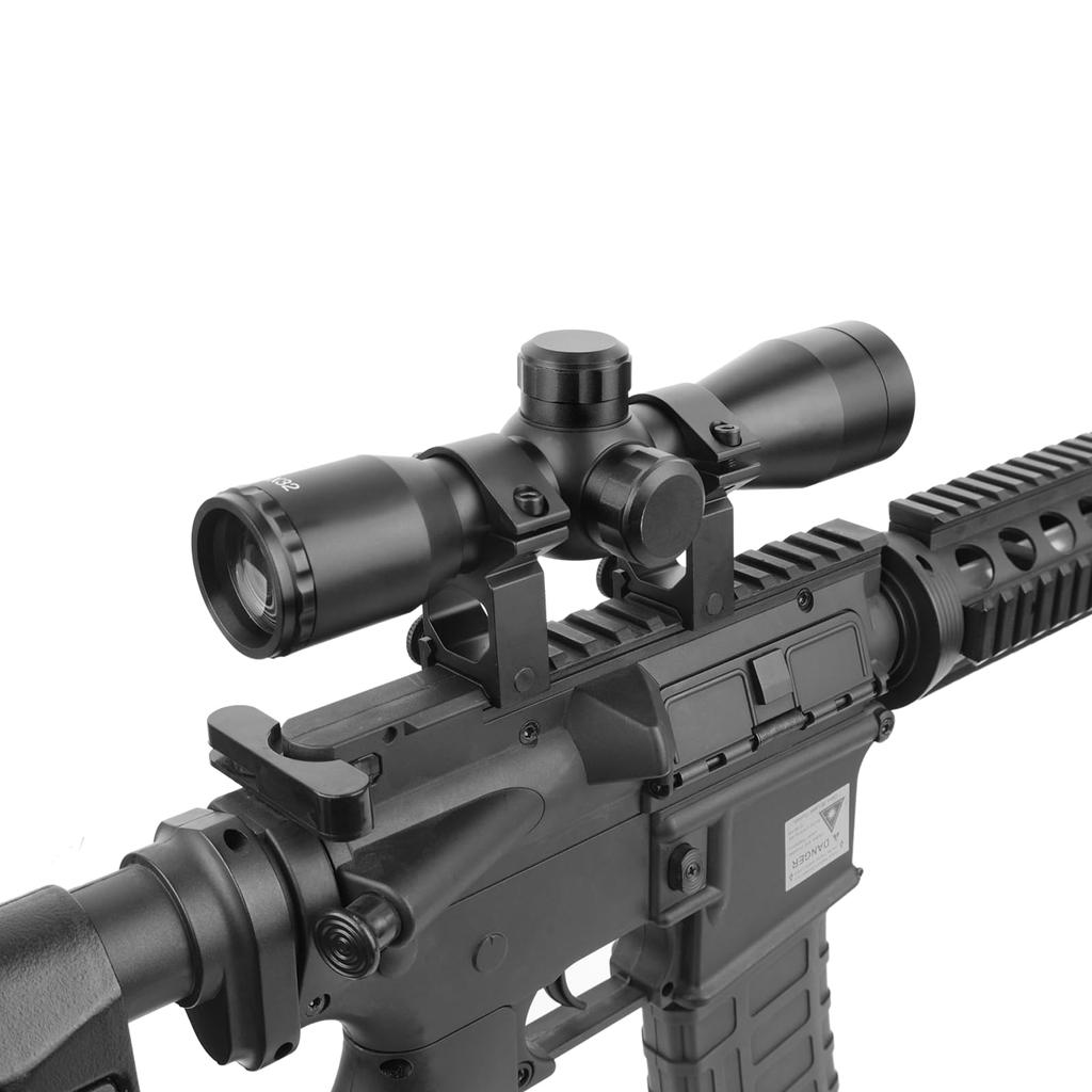 SKEERY 4X32 Zielfernrohr, 4-fache feste Vergrößerung, Kompaktes kurzes Zielfernrohr mit 20-mm-Montagering