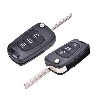 Remote Folding Key Shell Case 3 Buttons Fob For Hyundai I20 I30 Ix35 I35 Uncut