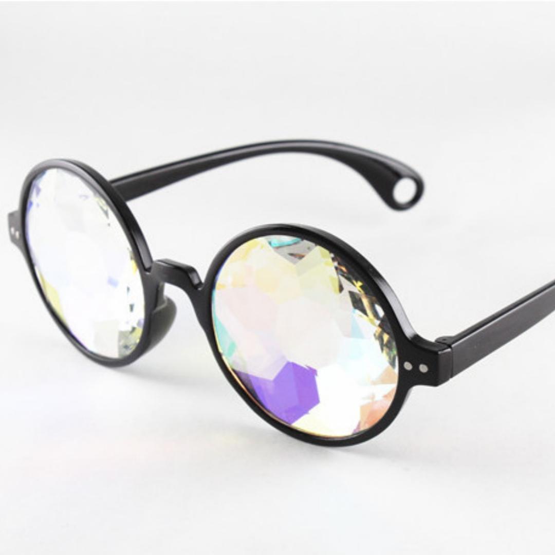 

Вечеринка Косплей Калейдоскоп Очки Мужчины Женщины Ретро Рейв Фестиваль Круглые Солнцезащитные Очки Ногти Голографическая Мозаика Призма Солнцезащитные Очки