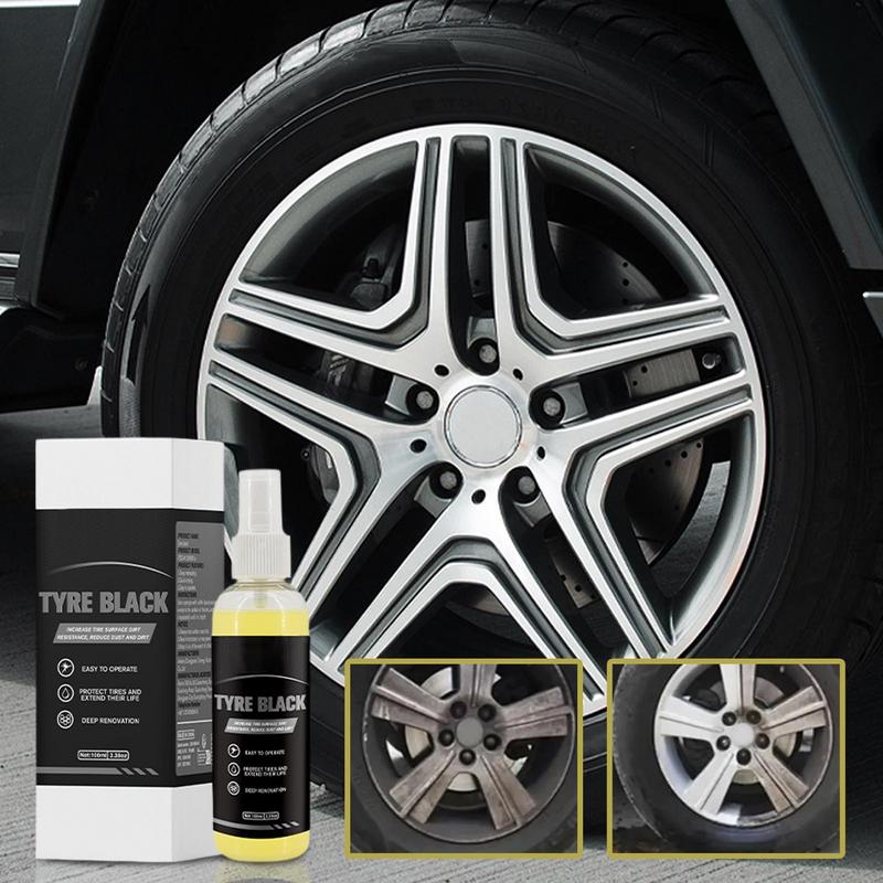 Car Wheel Cleaner Spray Effective Tire Shine Cleaner 100ml Mild Tire Cleaner Wheel Cleaner Spray Long-Lasting Shine For Car