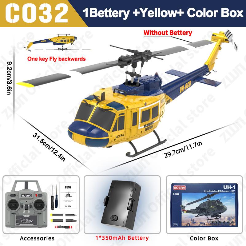 מסוק RC C032 2.4G גירוסקופ 6 צירים 6 ערוצים החזקת גובה זרימה אופטית ללא מברשות מסוק נשלט מרחוק צעצועים לילד מבוגר