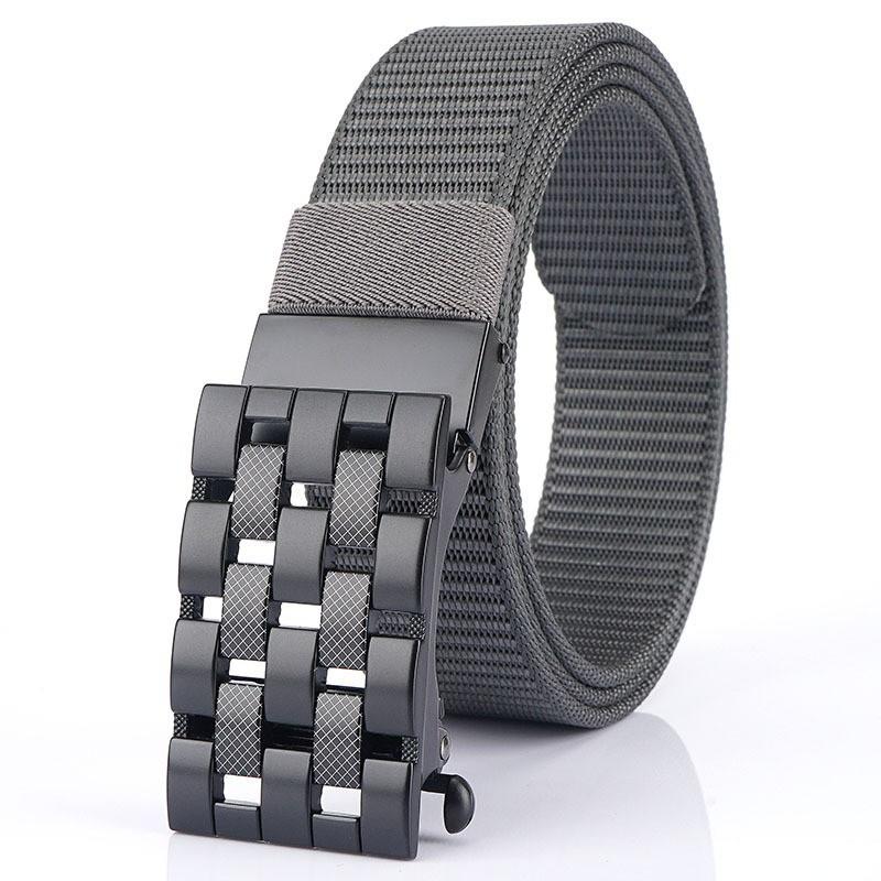 2020 Automatic Buckle Thick Nylon Belt Casual All-matching Jeans 3.5cm Inner