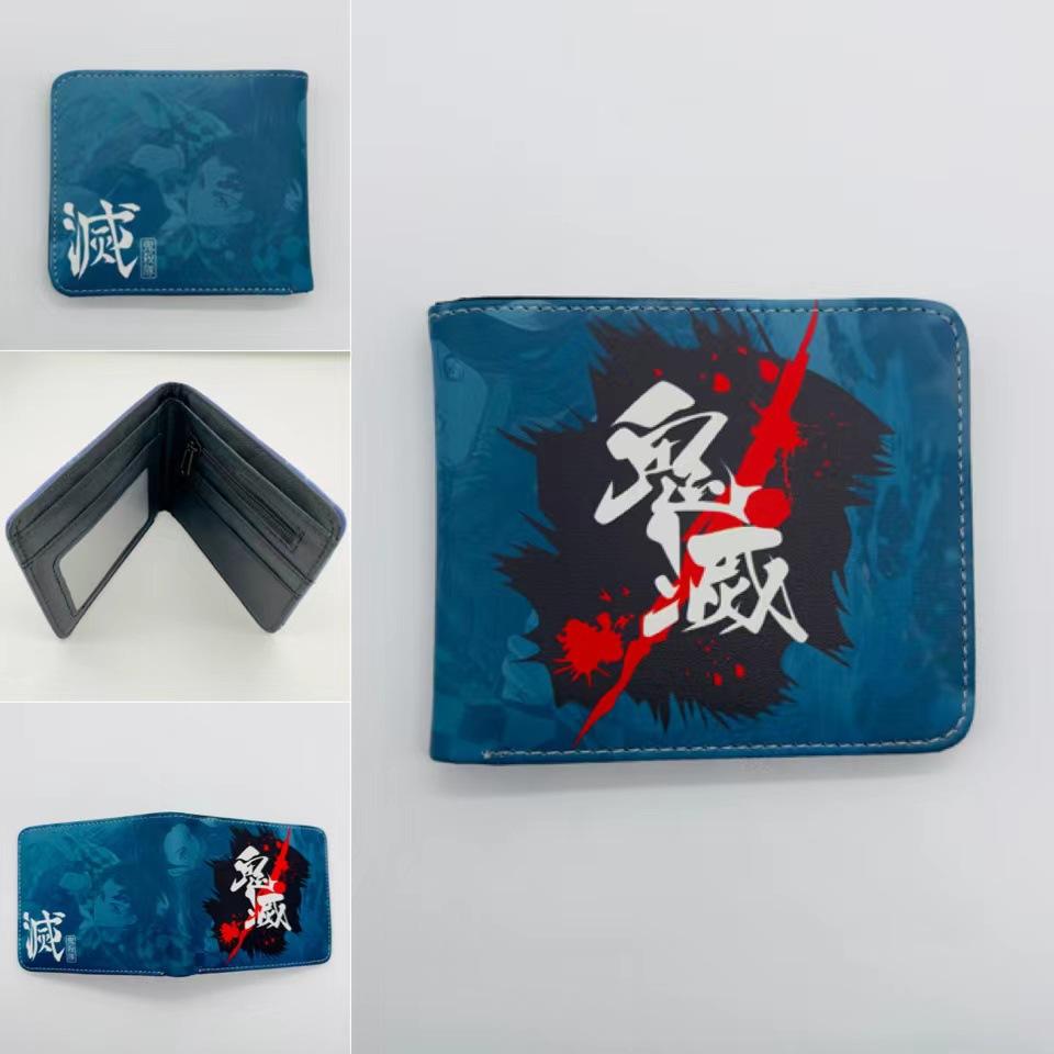 Japan cartoon comics Demon Slayer Short Fold Wallet Cartoon Coin Purse Suitable for Students 0006