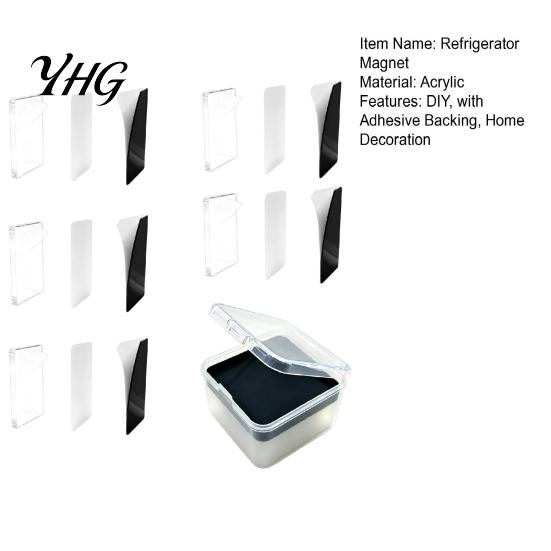 DIY Refrigerator Magnet 5/6/8/10/15/20/24 Sets Acrylic Fridge Kit, Square Transparent Magnets with Adhesive Backing, Clear Picture Photo Holder Making