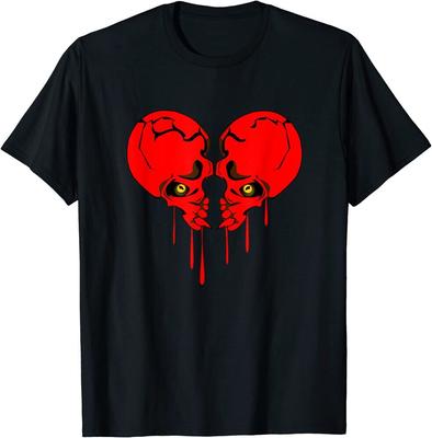 Camiseta unissex Skull Heart Valentine's Day