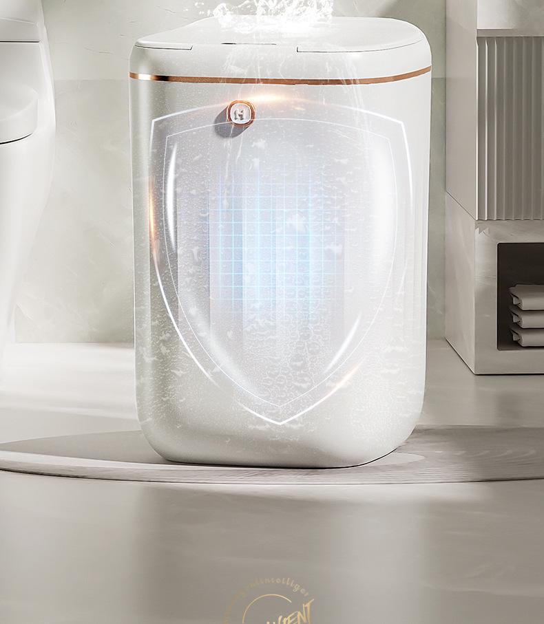 Smart Sensor Trash Can: Minimalist, Waterproof, Large Capacity for Bathroom